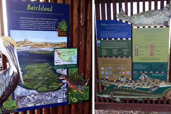 Trail information on Bair Island. Photo courtesy Ceal Craig. Copyright CC-BY-SA 3.0