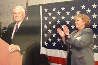 Don Edwards with U.S. Rep. Zoe Lofgren (D-San Jose)