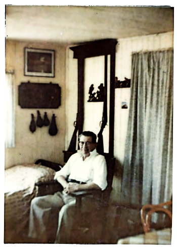 Ed Dowd in his cabin bedroom